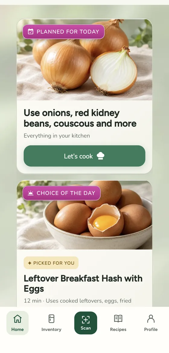 Meal ideas built from the food that needs using